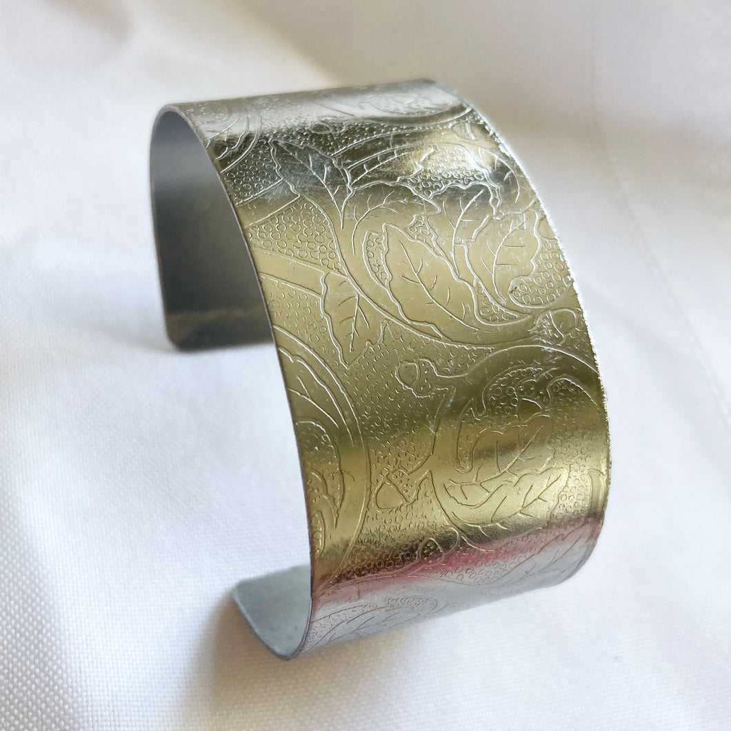 Engraved Silver Cuff